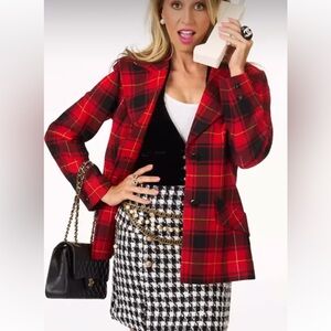 Houndstooth tweed mini skirt 90s style black and white mini skirt